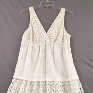 BCBG MaxAzria cream eyelet dress